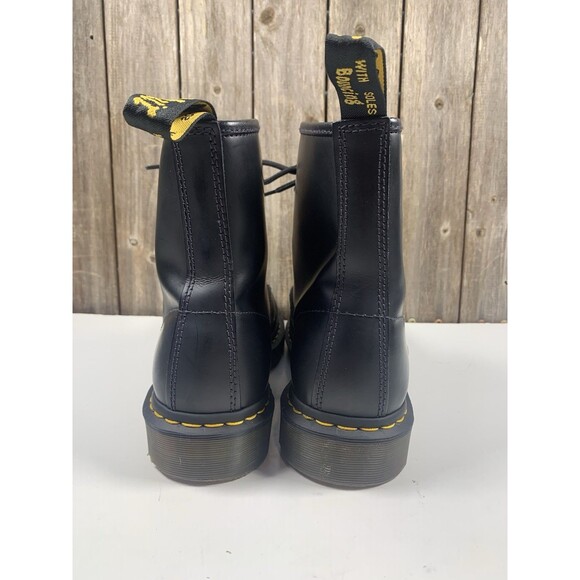 Dr. Martens 1460 Leather 8-Eye Lace-Up Boots, Blk w/Yellow Stitching, EUC, M11 main image 8